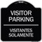 Signmission Bilingual Reserved Parking Visitor Parking Visitantes Solamente Alum Sign, 18" x 18", BS-1818-24300 A-DES-BS-1818-24300 - alternate 1